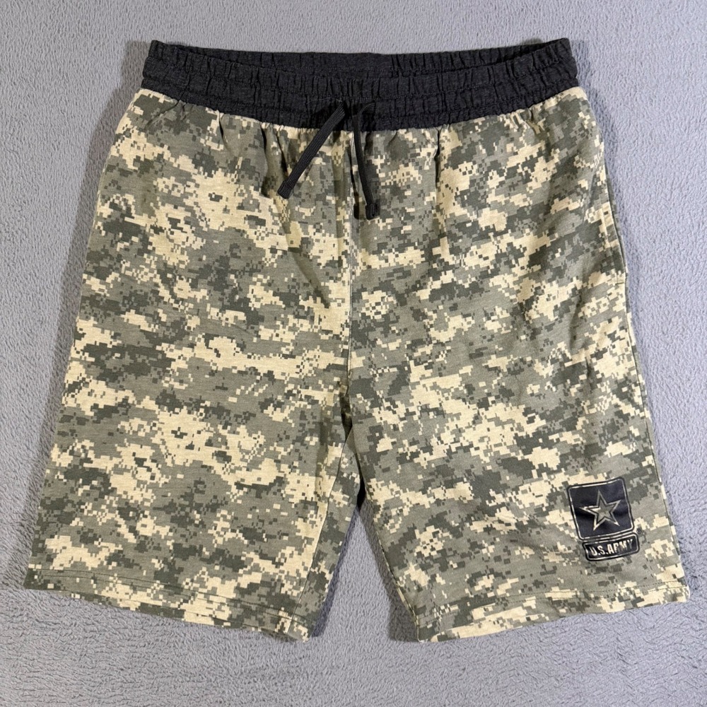 U.S. Army Issued Camouflage Print Shorts Mens L‎ Drawstring Lounge Casual Active